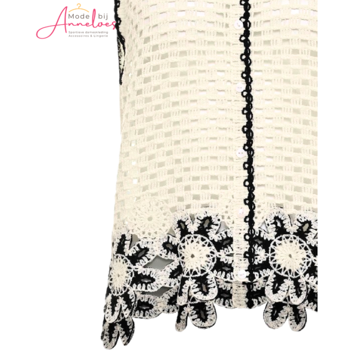 Maicazz Gilet Talon Cardigan  65.206 ecru zwart 